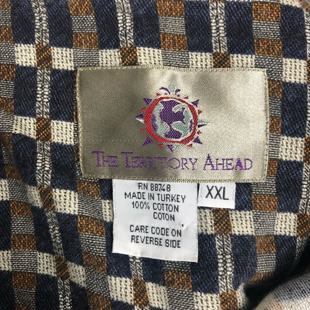 Vintage The‎ Territory Ahead XXL Button Up Shirt Plaid Heavyweight 80s 90s Retro - Picture 10 of 11